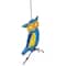 8" Blue & Yellow Metal Outdoor Wall Hanging Owl